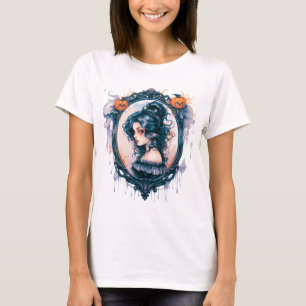 T-shirt Fille gothique dans miroir victorien Halloween