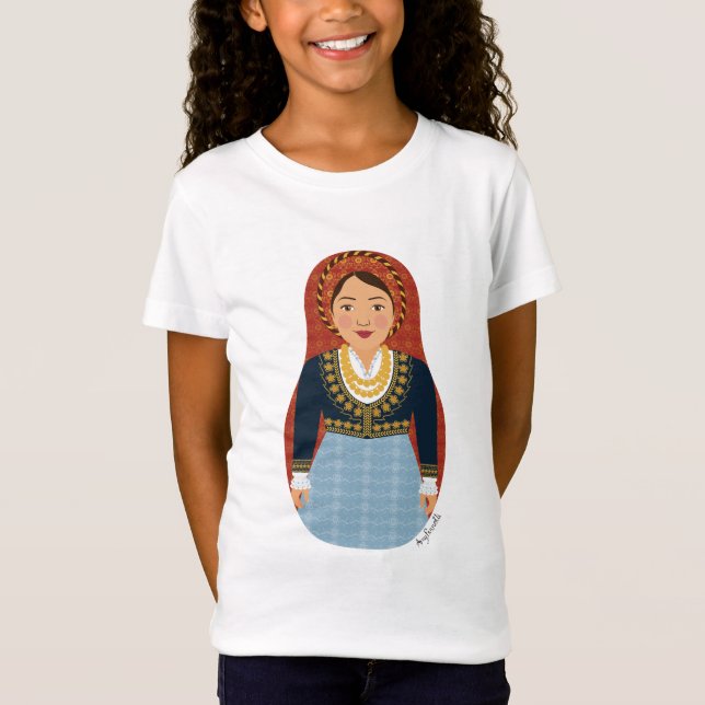 T-shirt fille grecque Matryoshka (Devant)