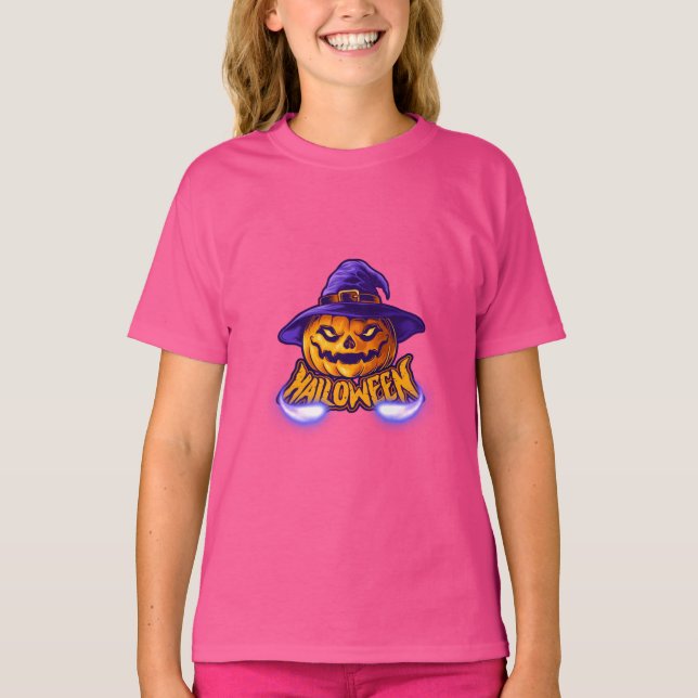 T-shirt Fille Halloween Scary Jack O’ Lantern (Devant)