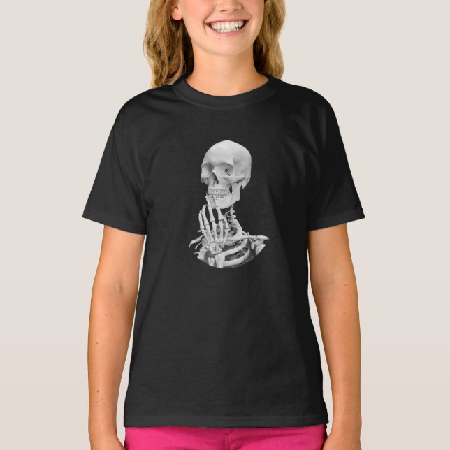 T-Shirt Fille Halloween Squelette (Devant)