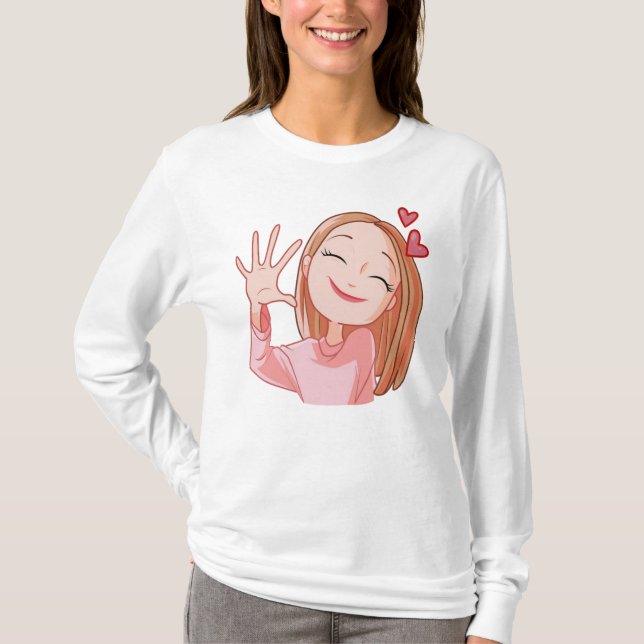 T-shirt Fille heureuse en amour  (Devant)