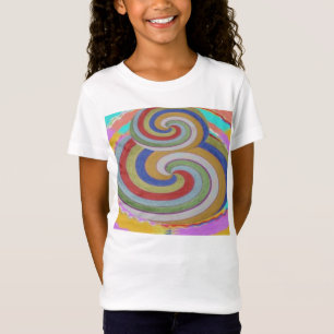T-Shirt FILLE HEUREUSE - spirales d'arc-en-ciel