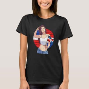T-shirt Fille hispanique Fierté dominicaine République dom