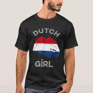 T-shirt Fille hollandaise lèvres Hollande vintage Pays-Bas