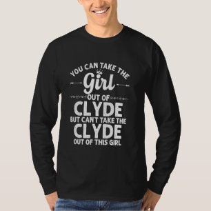 T-shirt Fille Hors De Clyde Tx Texas Drôle Racines Domesti