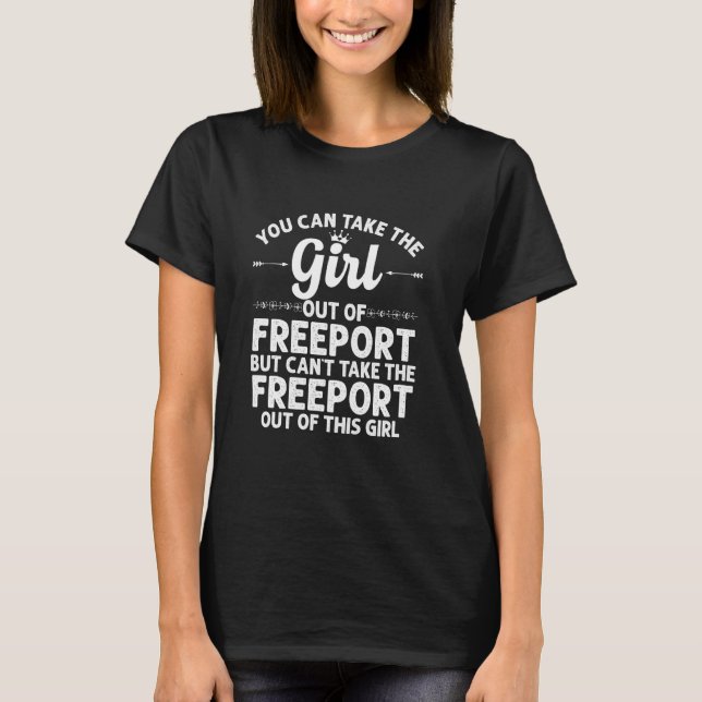 T-shirt Fille Hors De Freeport Tx Texas Funny Home Racines (Devant)