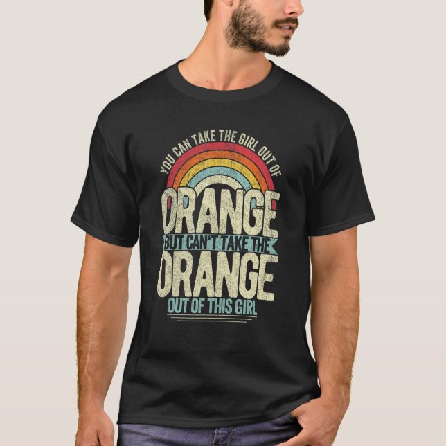 T-shirt Fille Hors D'Orange Californie Maison Orange (Devant)
