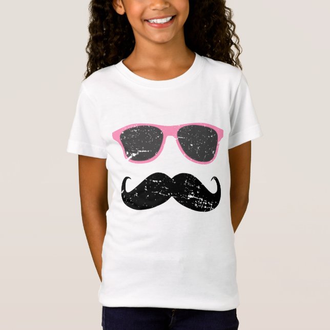 T-Shirt Fille incognito - moustache et lunettes de soleil (Devant)