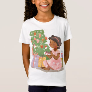 T-Shirt Fille indienne ouvrant des cadeaux