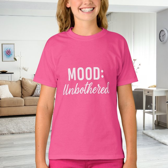 T-shirt Fille indifférente citation rose blanc (Créateur téléchargé)