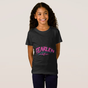 T-Shirt Fille Intrépide Citation Inspirante Graphique Enfa