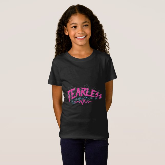 T-Shirt Fille Intrépide Citation Inspirante Graphique Enfa (Devant entier)