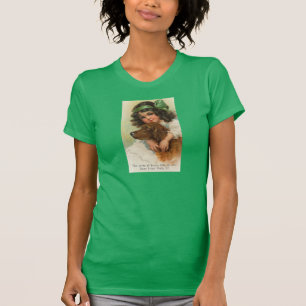 T-shirt Fille irlandaise avec son chien
