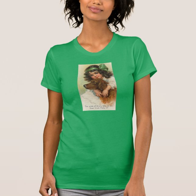 T-shirt Fille irlandaise avec son chien (Devant)