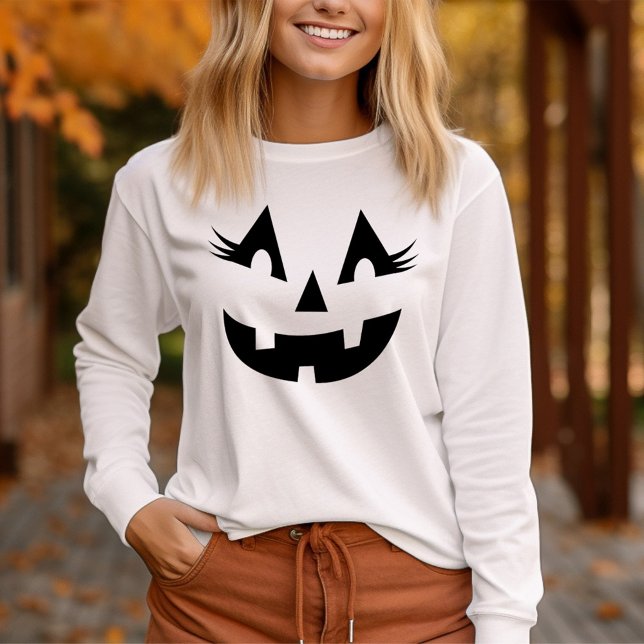 T-shirt Fille Jack-o'-lantern Citrouille Face Halloween (Créateur téléchargé)