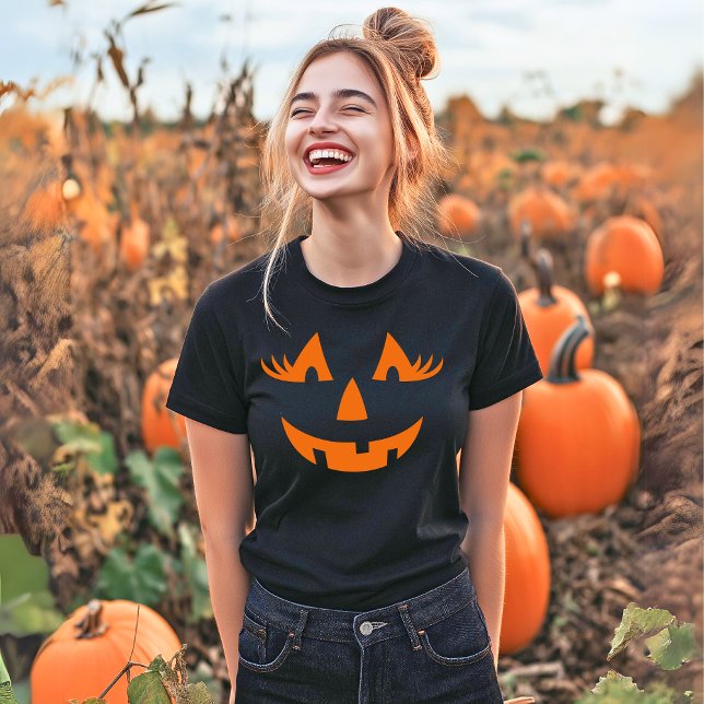 T-shirt Fille Jack-o'-lantern Citrouille Face Halloween (Créateur téléchargé)