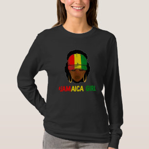 T-shirt Fille jamaïcaine Afro Drapeau Jamaïcain Chapeau Fi