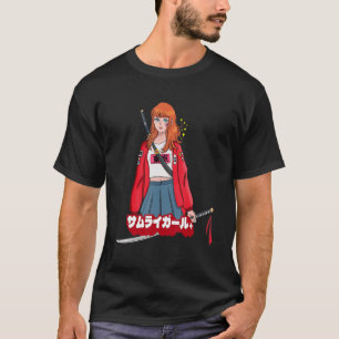 T-shirt Fille japonaise esthétique katana samouraïs épées