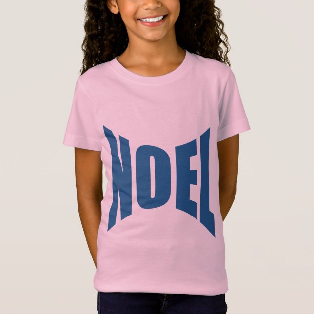 T-shirt  fille jersey fin rose  NOEL (Devant)