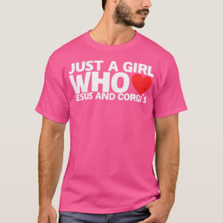 T-shirt Fille Jésus Corgi Amoureux Amoureux des chiens Ani