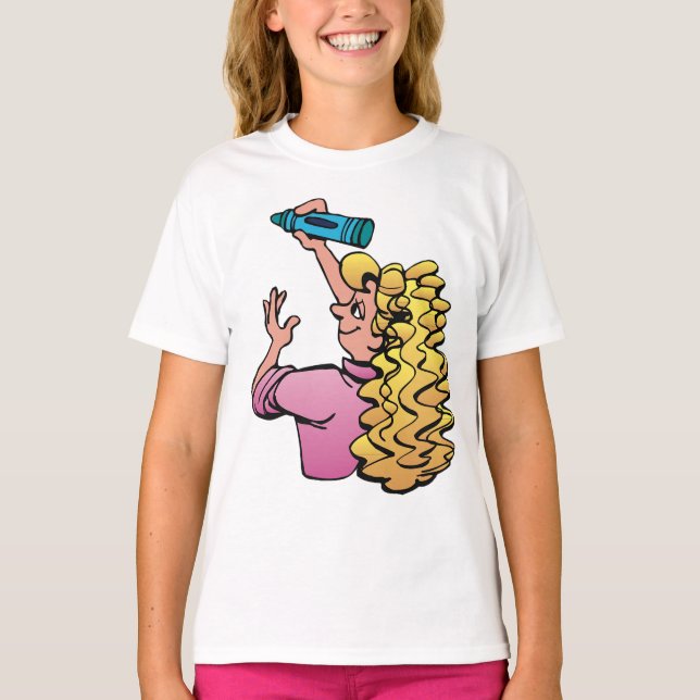 T-shirt Fille joueur avec crayon (Devant)
