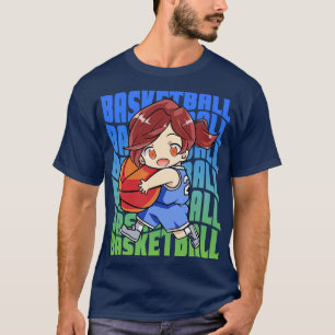 T-shirt Fille Joueur de basket-ball Hoops Chibi