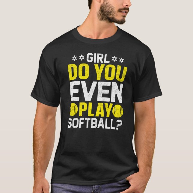 T-shirt Fille Jouez-Vous Même À Softball Coach (Devant)