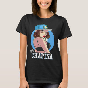 T-shirt Fille latine chapina 100 Drapeau du Guatemala Fier