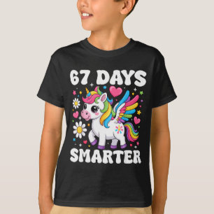 T-shirt Fille licorne 67 jours plus intelligente Enseignan