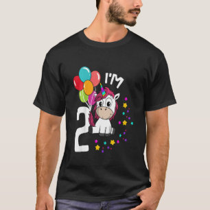 T-shirt Fille licorne anniversaire 2 ans 2e anniversaire