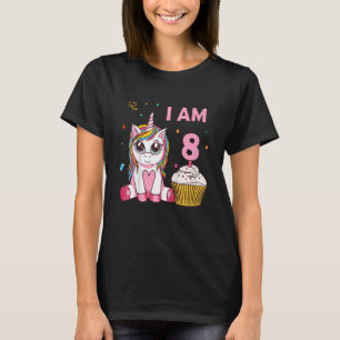 T-shirt Fille licorne enfants créature mythique j'ai 8 ans
