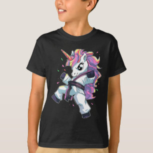 T-shirt Fille licorne karaté arts martiaux taekwondo kickb