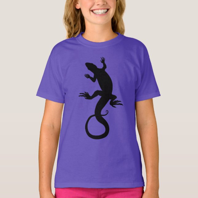 T-shirt Fille Lizard Sweatshirt Reptile Art Enfants Chemis (Devant)