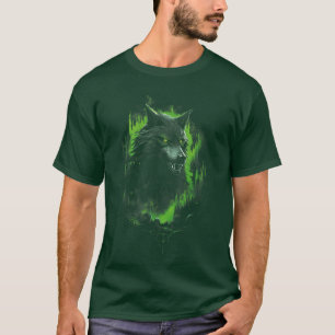 T-shirt Fille loup fantastique forêt d'horreur