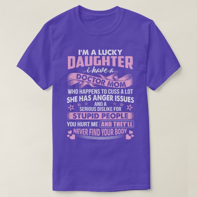 T-shirt Fille Lucky Du Docteur Maman Docteur Docteur Cadea (Design devant)
