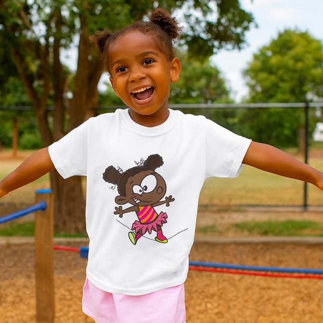 T-shirt Fille Marchant Sur Une Tightrope (Créateur téléchargé)