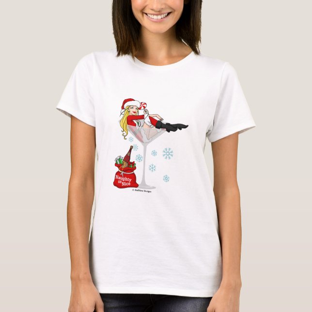 T-shirt Fille martini de Père Noël (Devant)