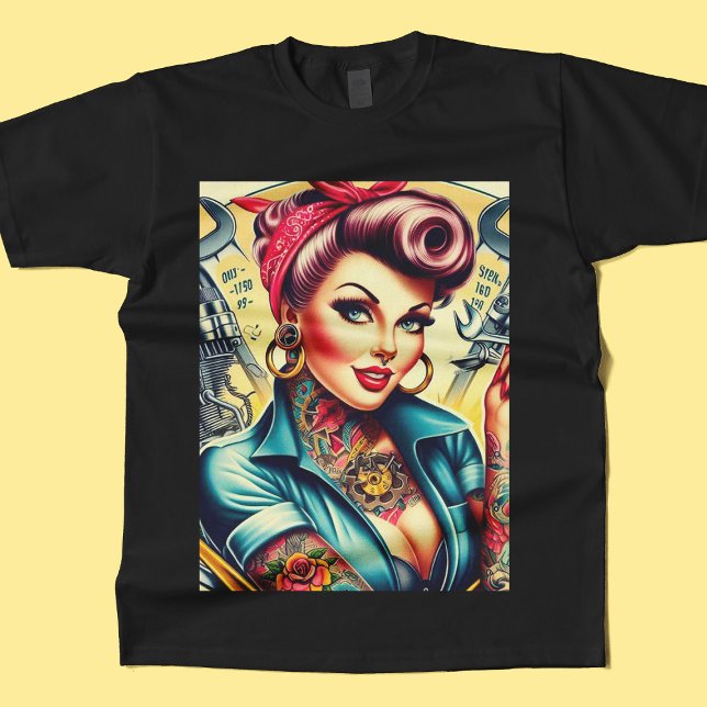 T-shirt Fille mécanique rétro (Créateur téléchargé)