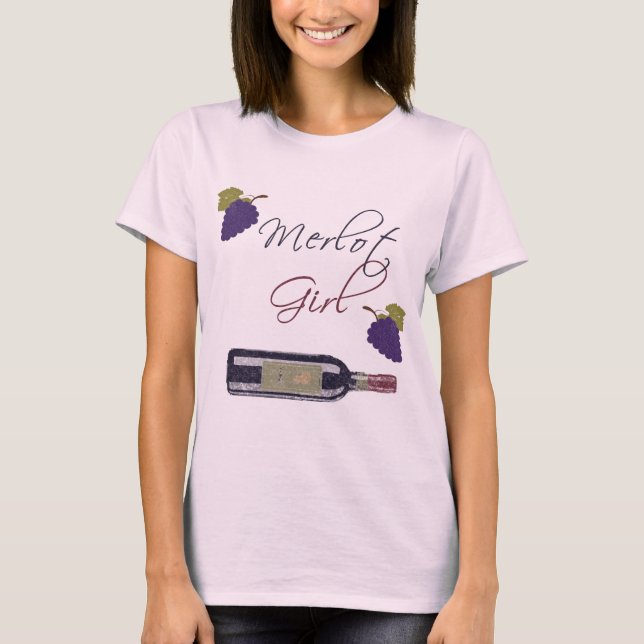 T-shirt Fille merlot - amateurs de vin vintages (Devant)