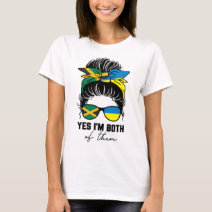 T-shirt Fille mi-jamaïcaine mi-ukrainienne Jamaïque Ukrain