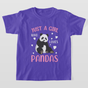 T-shirt fille mignonne amoureuse de panda ours art de mot