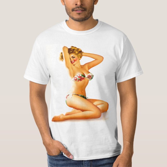 T-shirt Fille mignonne dans le bikini (Devant)