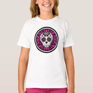 T-shirt Fille mignonne Jour du crâne de sucre mort coutume