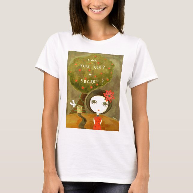 T-shirt Fille mignonne - pouvez-vous garder un secret ? (Devant)