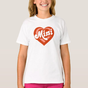 T-shirt fille mini mère maman coeur mignon