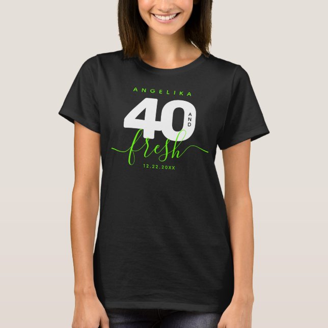T-shirt Fille moderne vert brillant 40 et frais (Devant)