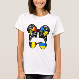 T-shirt Fille moitié belge moitié ukrainienne Belgique Enf