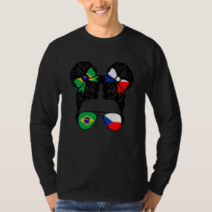T-shirt Fille moitié brésilienne moitié tchèque Brésil Enf