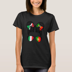 T-shirt Fille moitié italienne moitié portugaise Italie En