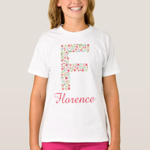 T-shirt fille monogramme personnalisé avec la let
